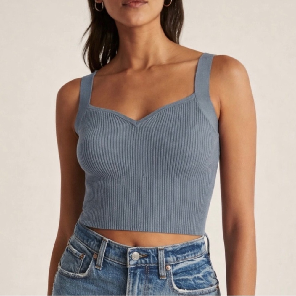 Abercrombie & Fitch Ottoman Sweetheart Swearer Ribbed Crop Tank Burgundy Sz XS